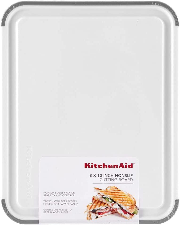 Kitchenaid Classic Rubberwood Cutting Board with Trench, 11x14-inch,  Natural 